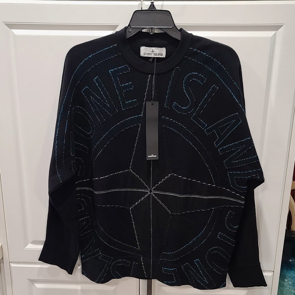 Stone Island Compass Motif Crew-Neck Jumper